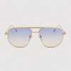 Gold Frame with Light Blue Gradient Lenses