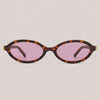 Leopard frame with purple lenses