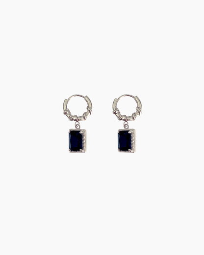 Sapphire Noir Hoops