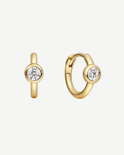 Round Moissanite Huggies