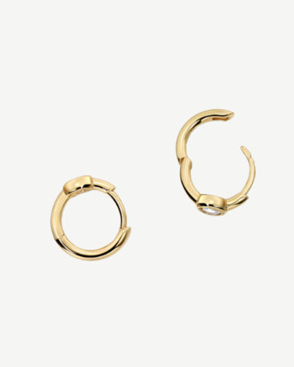 Round Moissanite Huggies