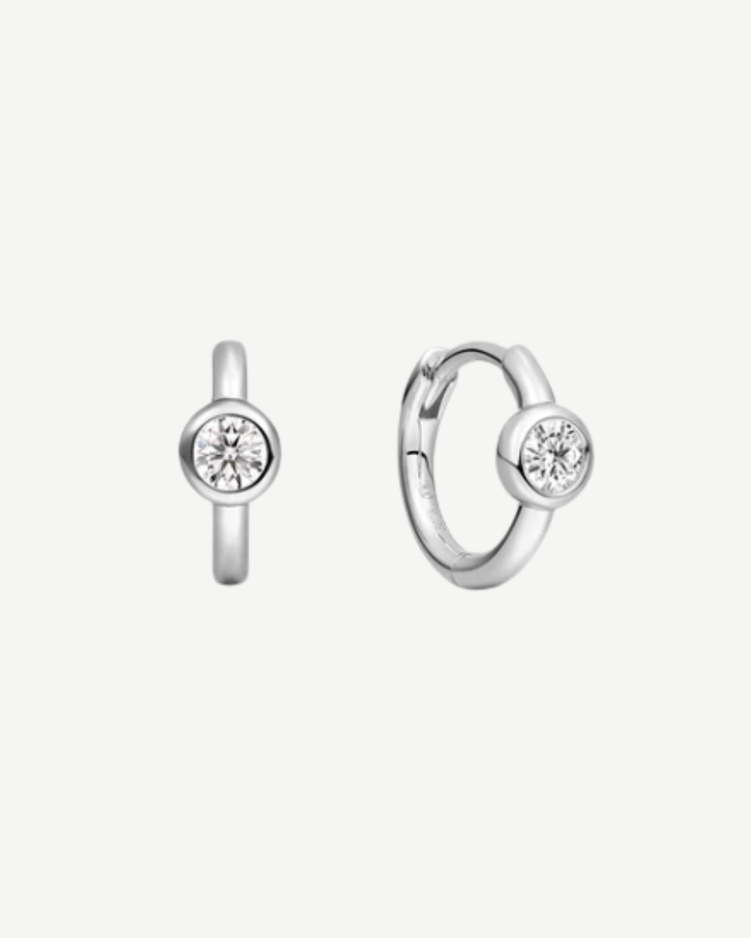 Round Moissanite Huggies