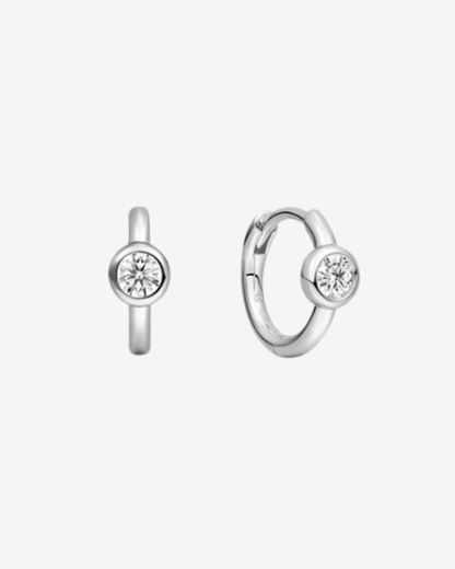 Round Moissanite Huggies