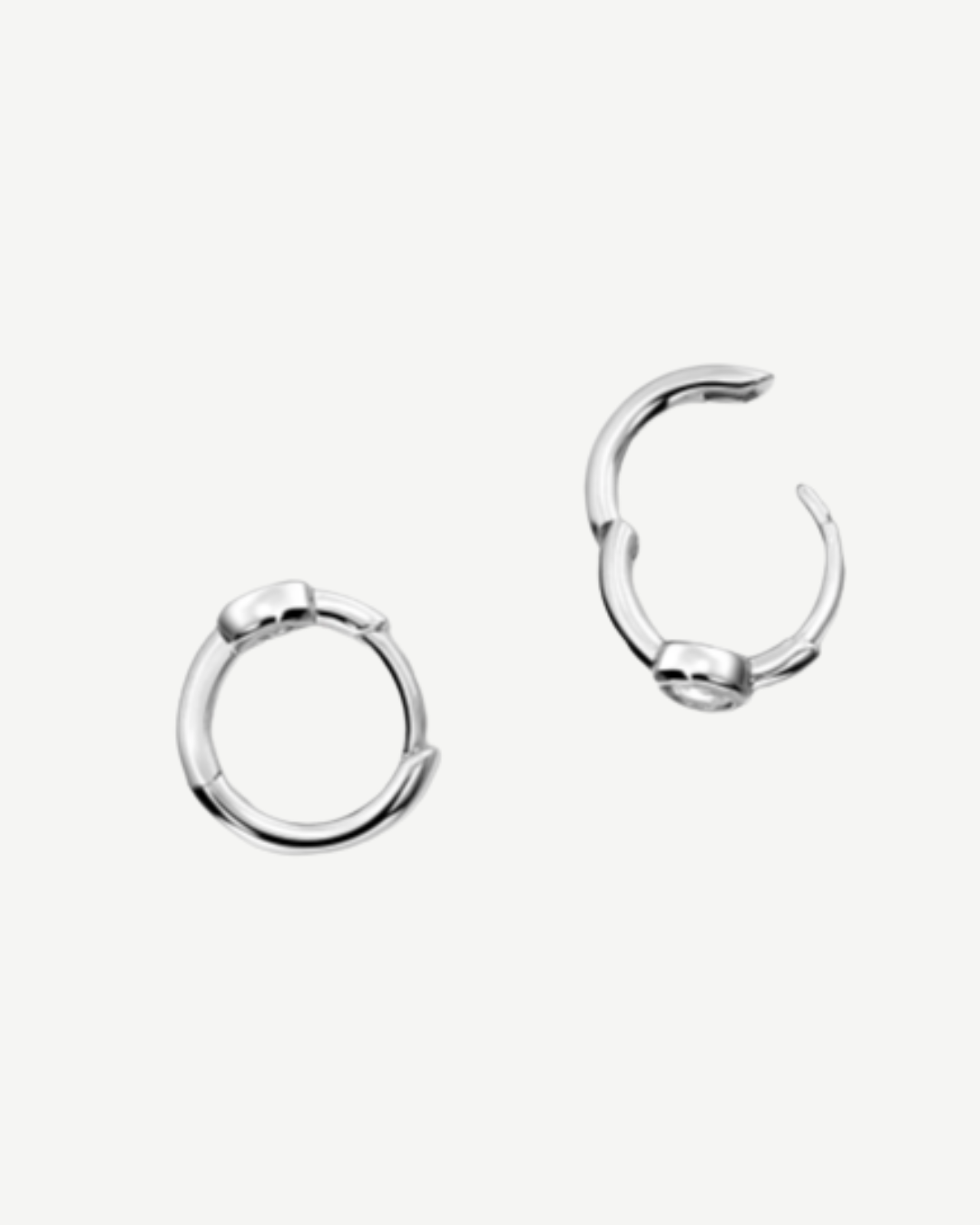 Round Moissanite Huggies