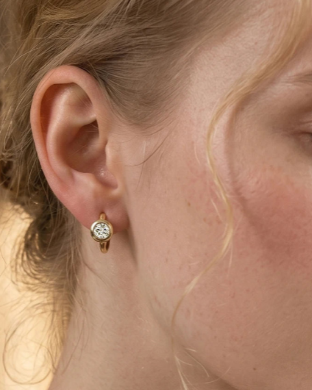 Round Moissanite Huggies