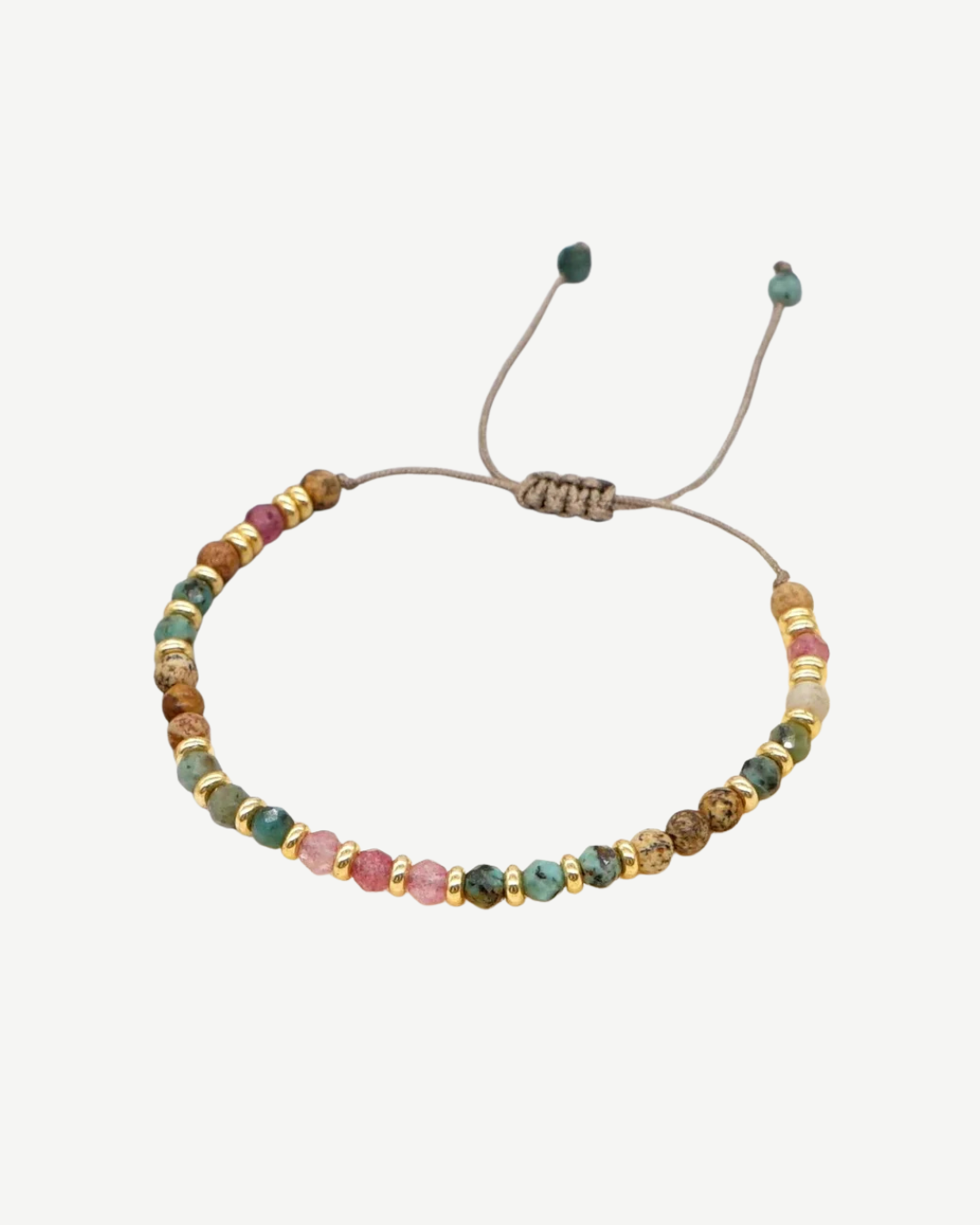 Multicolor Natural Stone Gold Spacer TROCAR NOME