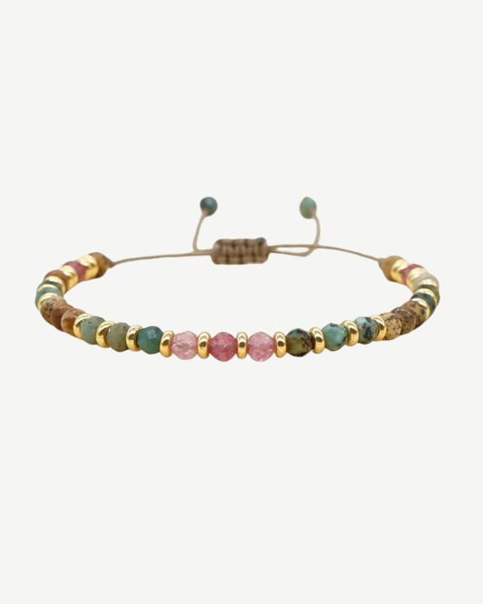 Multicolor Natural Stone Gold Spacer TROCAR NOME