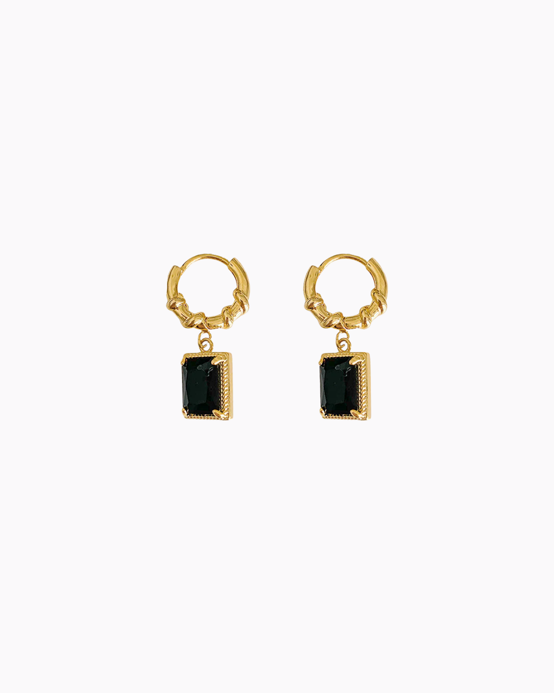 Sapphire Noir Hoops