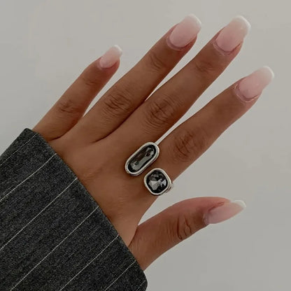 Minimalist Acrylic Rhinestone Open Ring