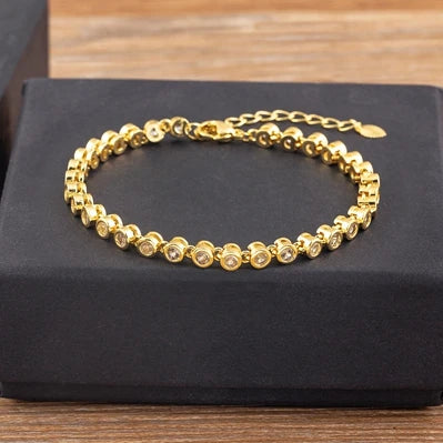 Nidin 6 Colors Shiny Crystal Bracelet For Women Rhinestone