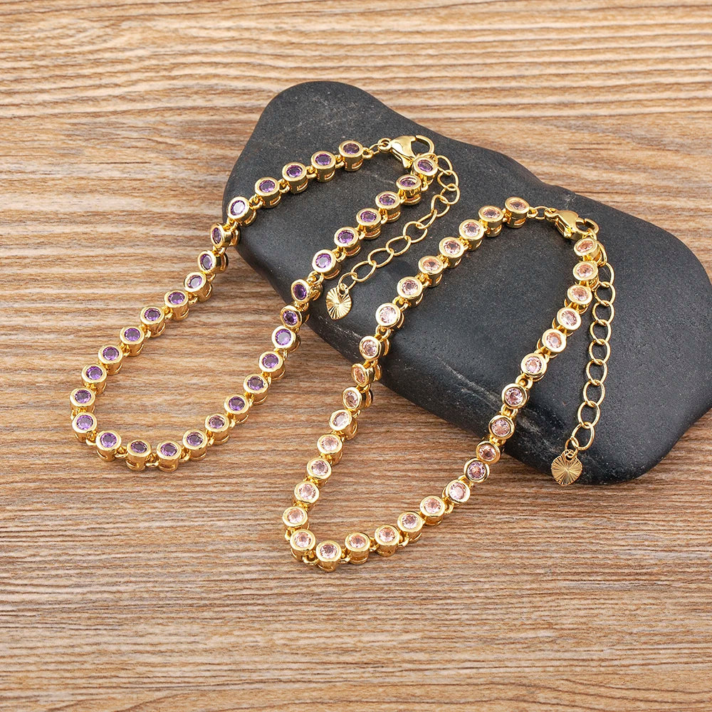 Nidin 6 Colors Shiny Crystal Bracelet For Women Rhinestone