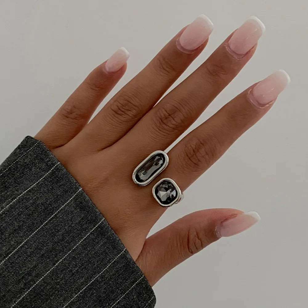 Minimalist Acrylic Rhinestone Open Ring