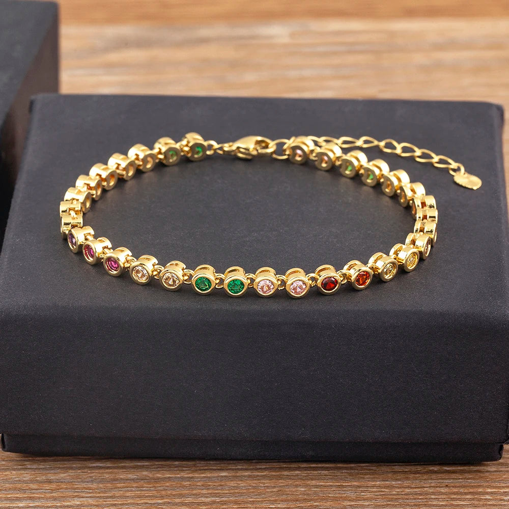 Nidin 6 Colors Shiny Crystal Bracelet For Women Rhinestone