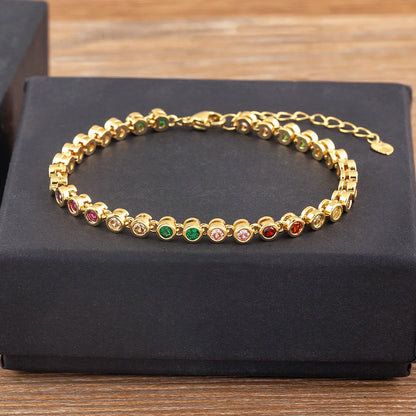 Nidin 6 Colors Shiny Crystal Bracelet For Women Rhinestone