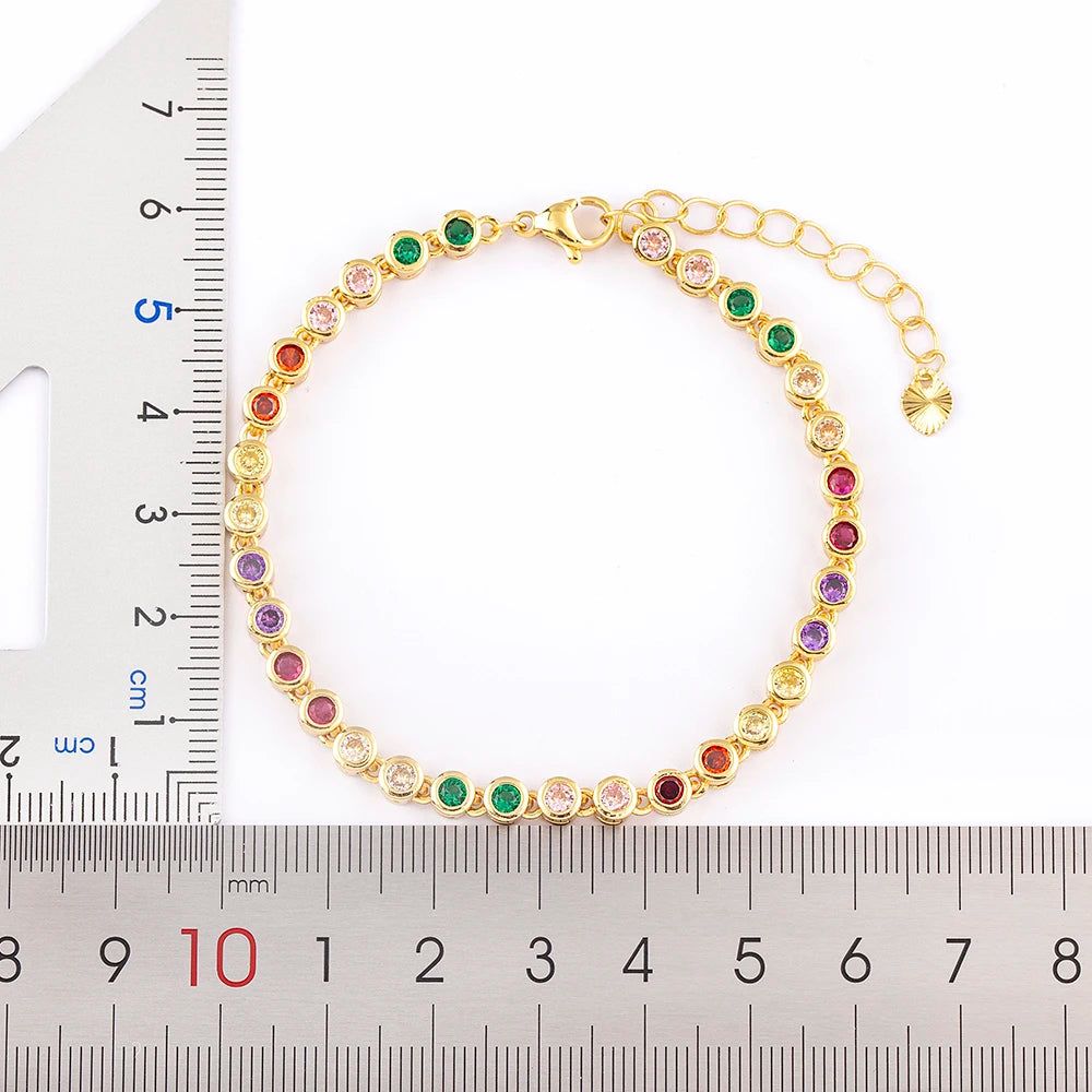 Nidin 6 Colors Shiny Crystal Bracelet For Women Rhinestone