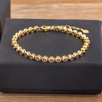 Nidin 6 Colors Shiny Crystal Bracelet For Women Rhinestone