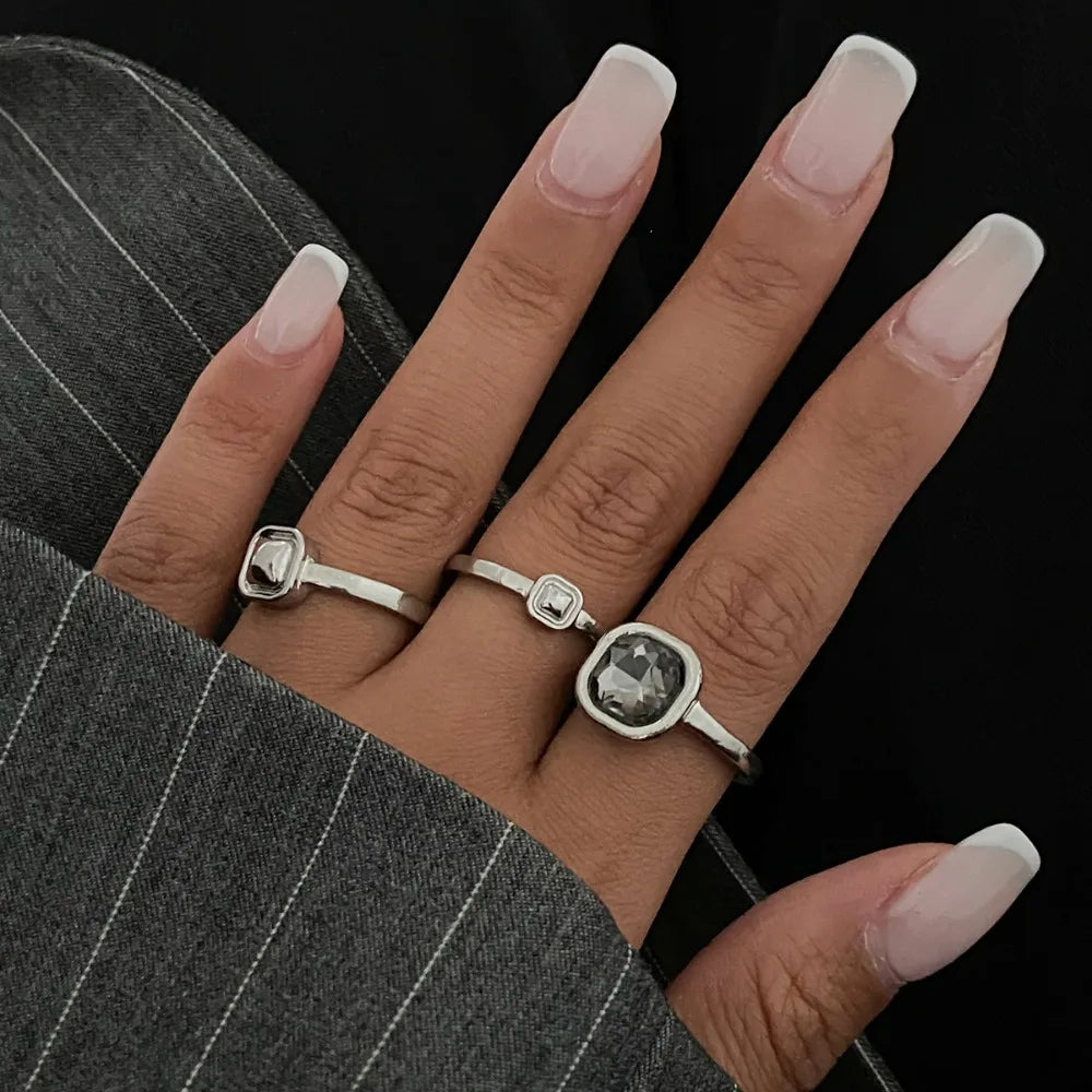 Minimalist Acrylic Rhinestone Open Ring