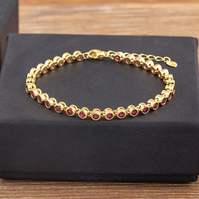 Nidin 6 Colors Shiny Crystal Bracelet For Women Rhinestone