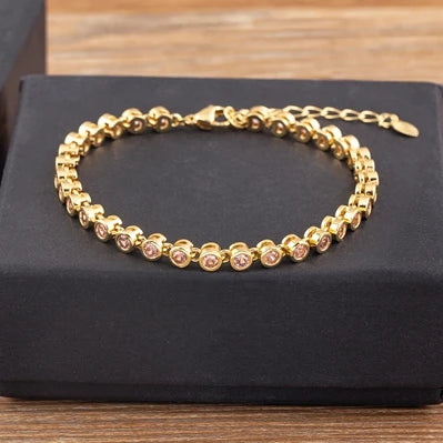Nidin 6 Colors Shiny Crystal Bracelet For Women Rhinestone