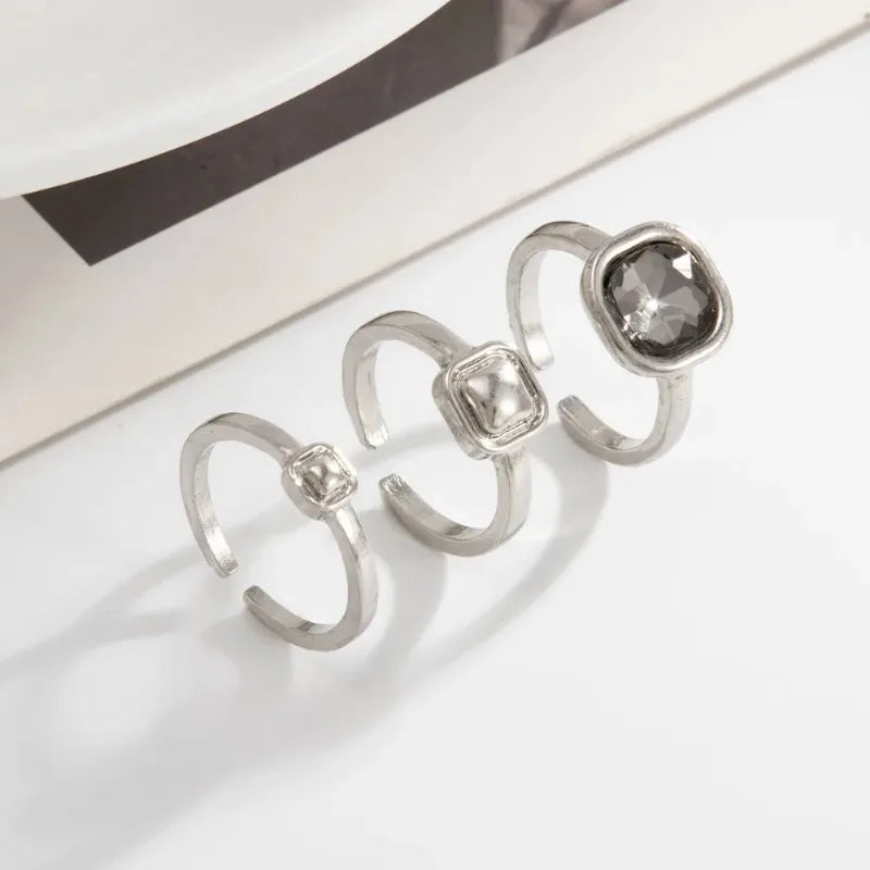 Minimalist Acrylic Rhinestone Open Ring