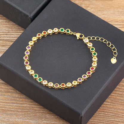Nidin 6 Colors Shiny Crystal Bracelet For Women Rhinestone